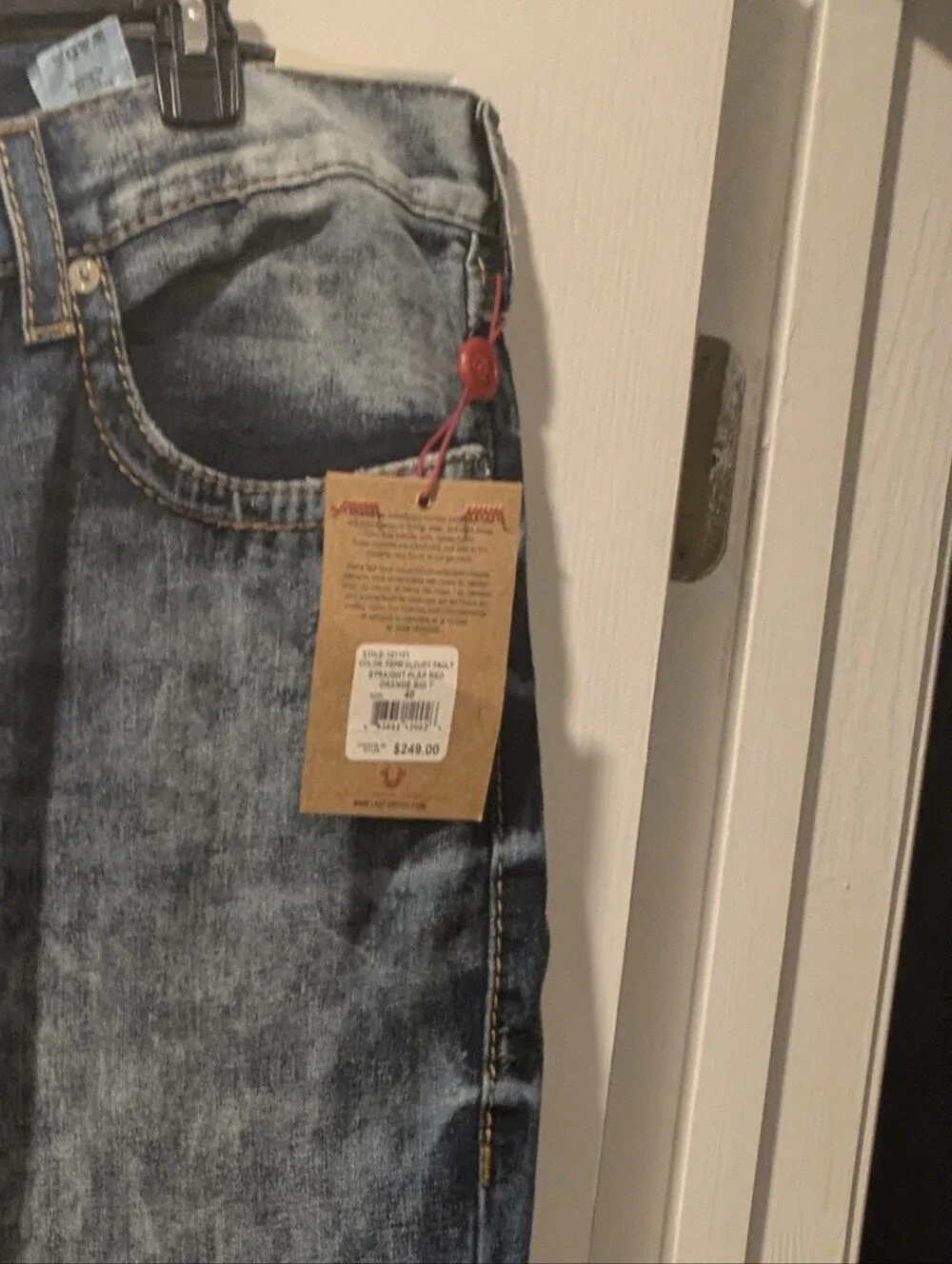 True Religion Men's Faded Blue Straight Jeans